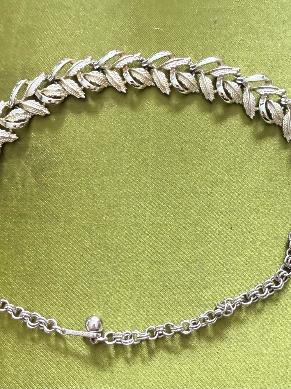 Silver Leaf link Coro 1950s vintage necklace